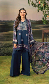 Mbasics by Maria B | Fall 2025 Unstitched Luxury 3-Piece Collection | Digital Print & Organza Embroidery 09-B